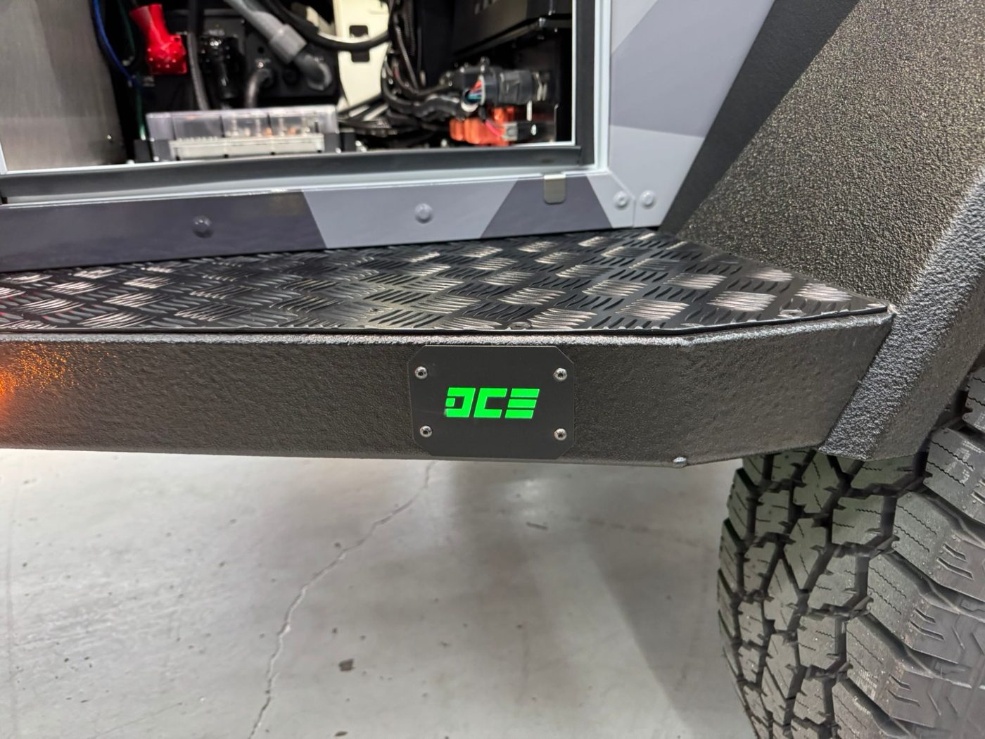 Illuminated DCE badge on the finished TAP step