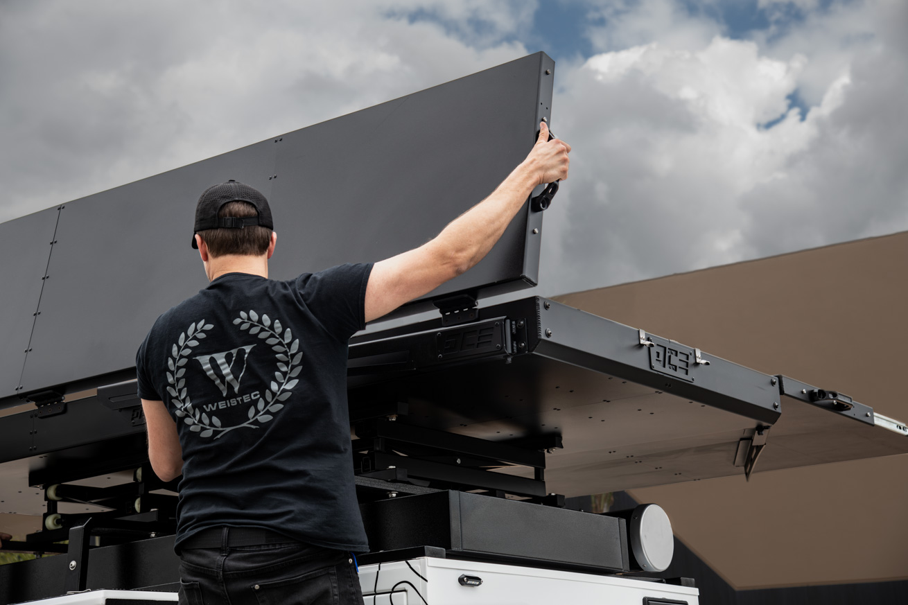 Opening Solar Panel Power Trailer