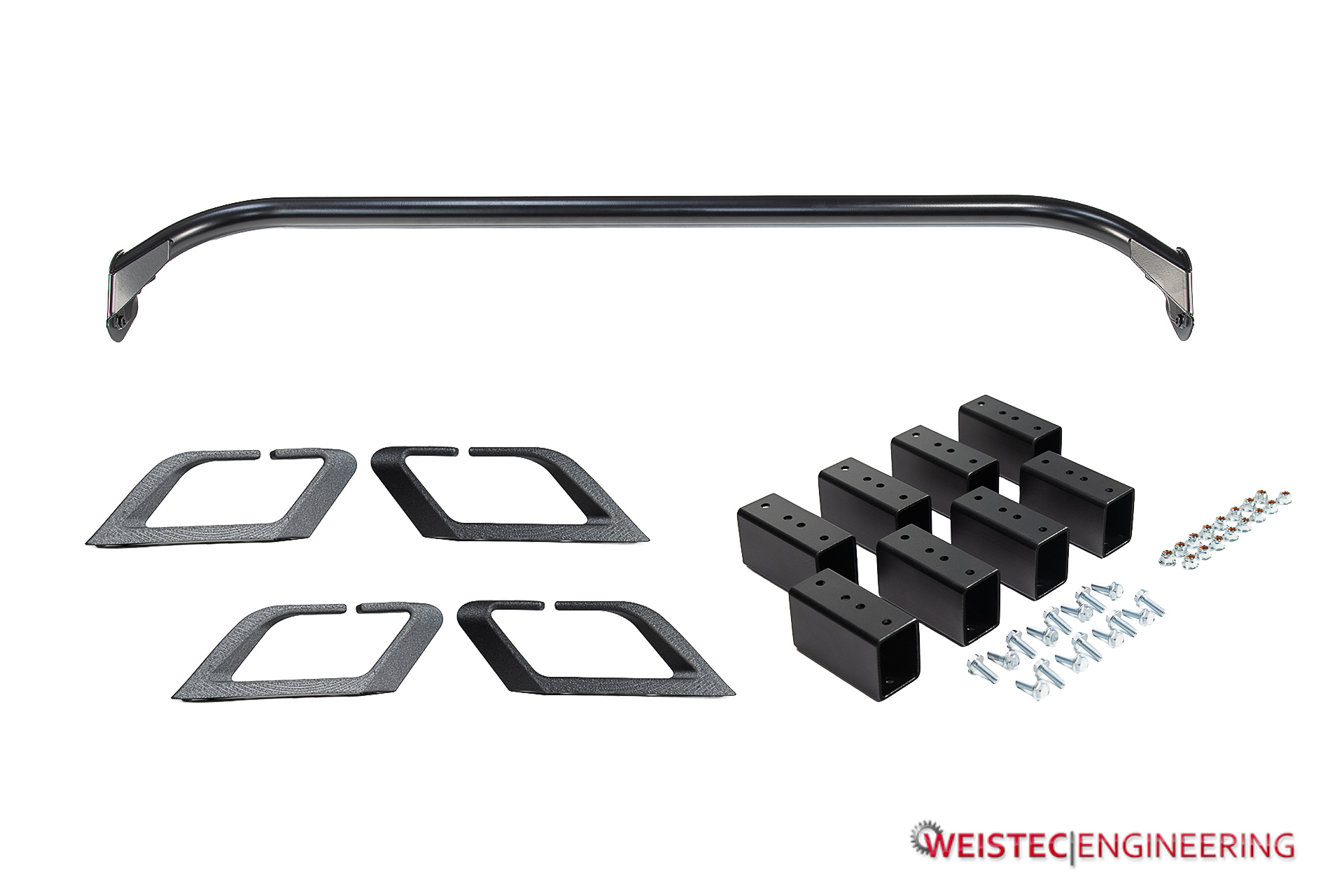 The kit includes one harness bar two sets of seat risers and two sets of harness strap guides