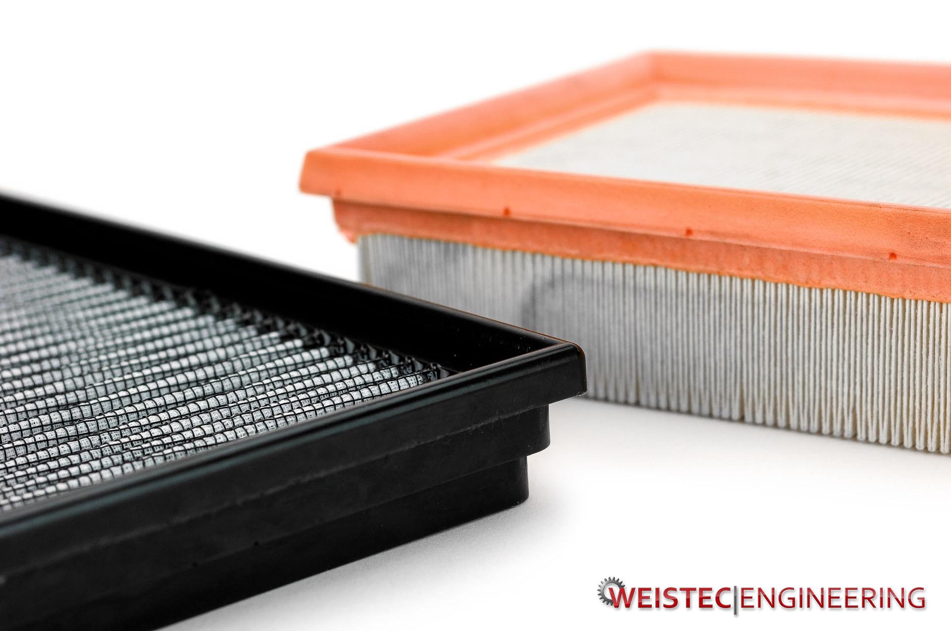 Weistec Vs OEM Air Filter Angled Sidy By Side